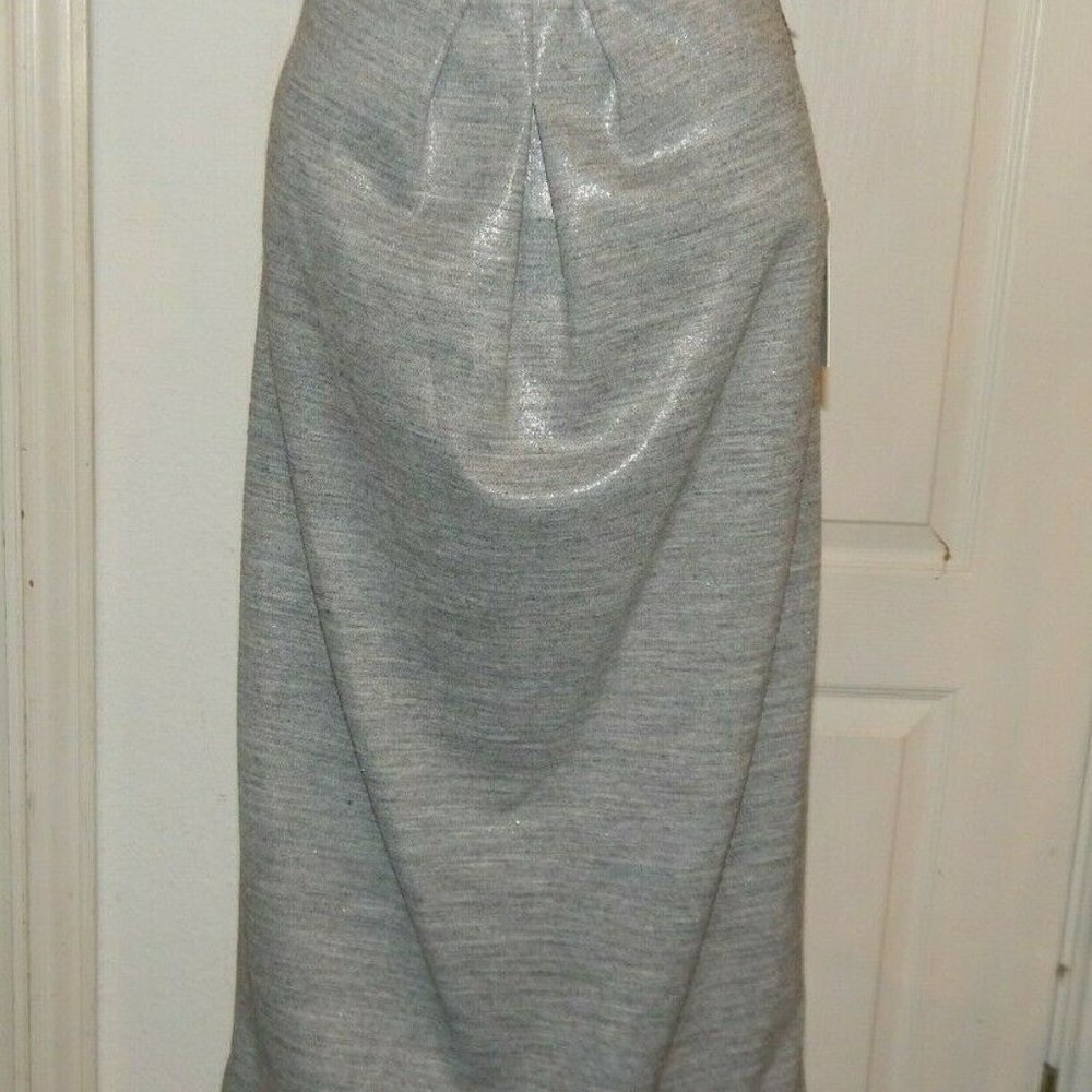 NWT $255 POLECI Unique Silver / Gray Skirt XS 0 SAVE 95%